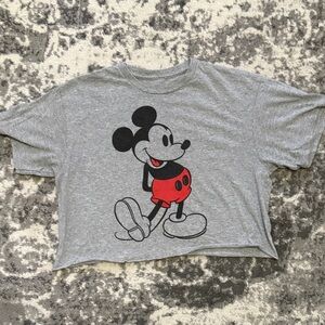 Gray Mickey Mouse Juniors Crop Top